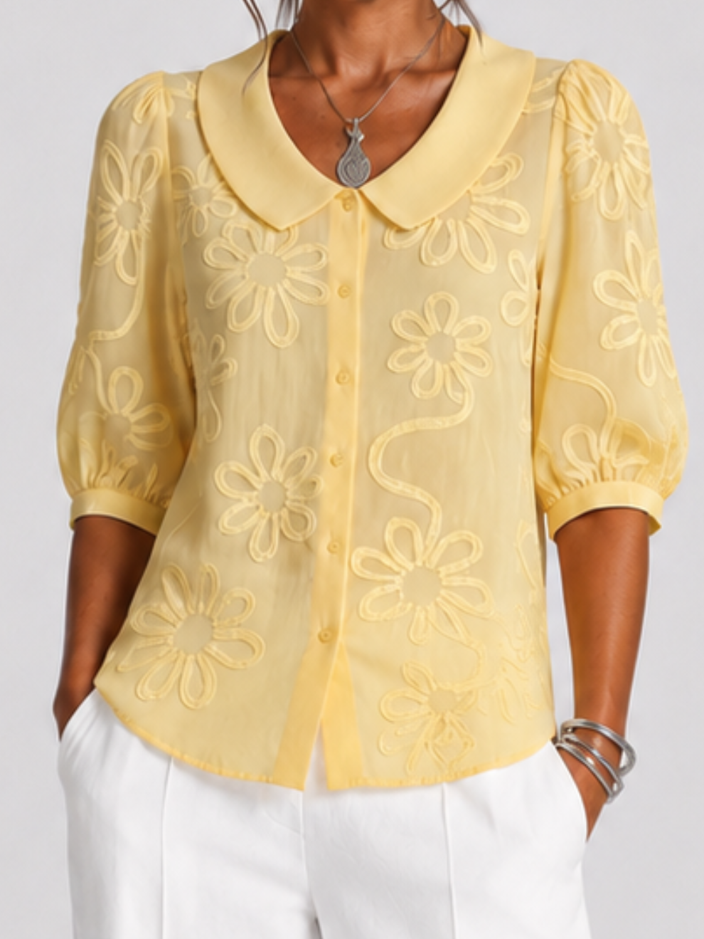 FIORA | BLUSA ELEGANTE CON ESTAMPADO FLORAL